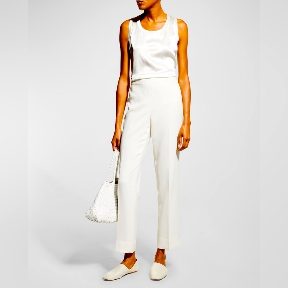 LAFAYETTE 148 | Cream Ivory Straight-Leg Wool Pants